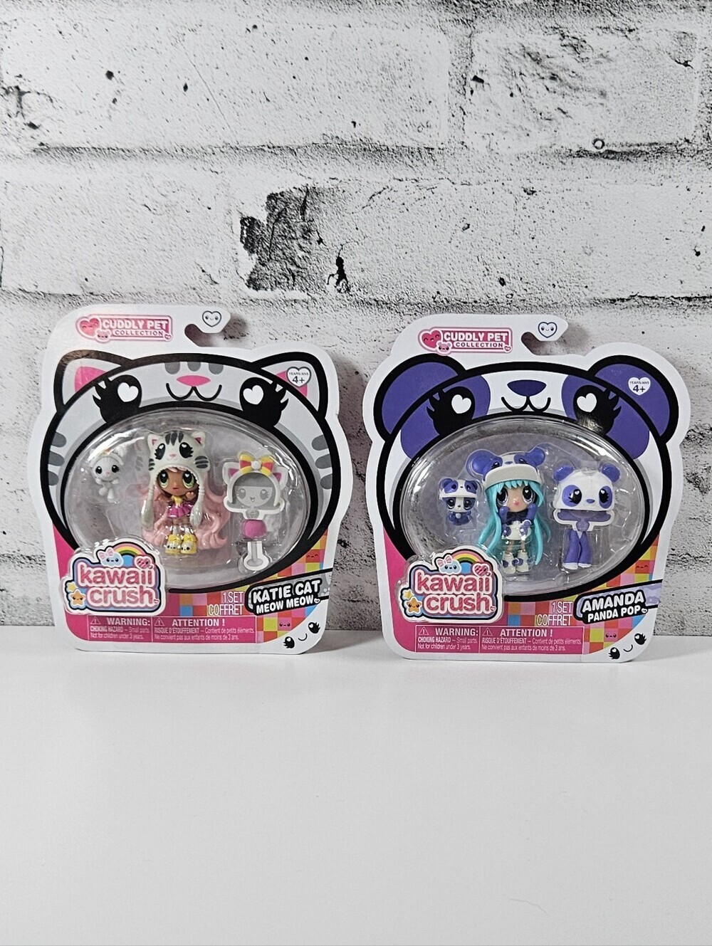 Kawaii Crush Katie Cat Amanda Panda Pop Doll Set NIP Spin Master